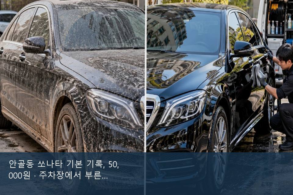 안골동 쏘나타 기본 기록, 50,000원 · 주차장에서 부른 날